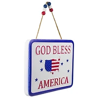 8.75" Metal Patriotic GOD BLESS AMERICA Sign Wall Décor