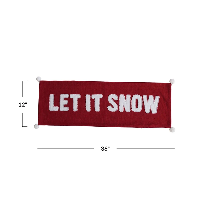 Hello Honey® 36" Let it Snow Woven Cotton Lumbar Pillow