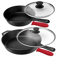 MegaChef Piece Pre-Seasoned Cast Iron Skillet Set