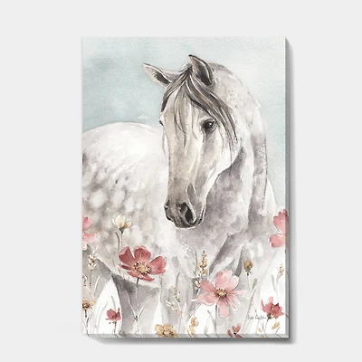 Designart - watercolors Pink Wild Horses II