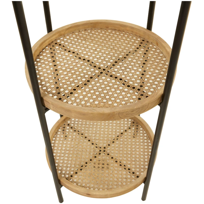 Brown Metal 3 Shelves Shelving Unit 16" x 16" x 34"