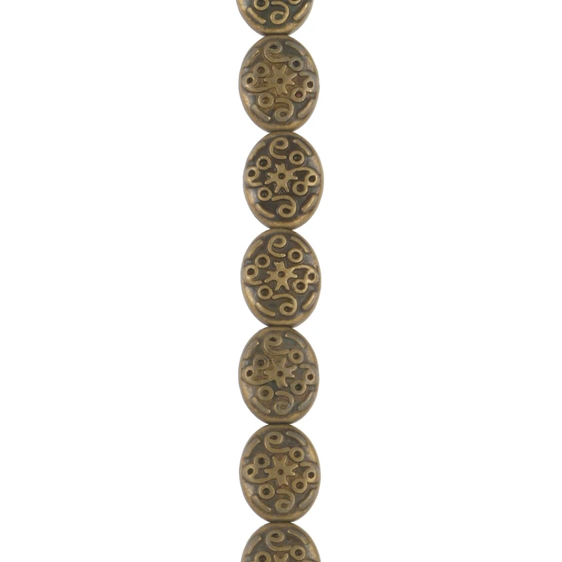 Oxidized Brass Metal Flat Oval Beads, 13mm by Bead Landing™