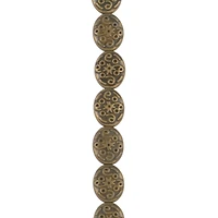 Oxidized Brass Metal Flat Oval Beads, 13mm by Bead Landing™