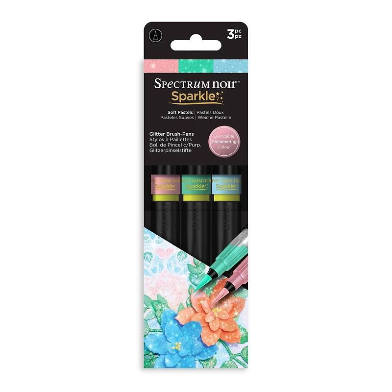 Spectrum Noir™ Soft Pastels Sparkle Glitter Brush Pen Set