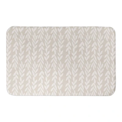 Neutral & White Fall Leaves Bath Mat