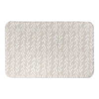 Neutral & White Fall Leaves Bath Mat