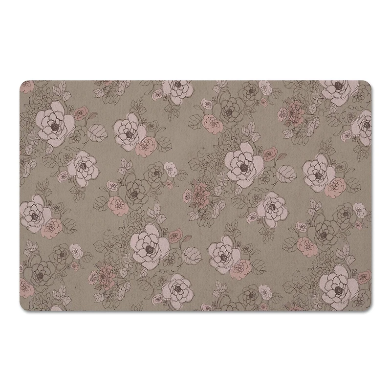 Intricate Floral Floor Mat