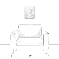 11" x 14" Floral Pasture Bunny Canvas Wall Art
