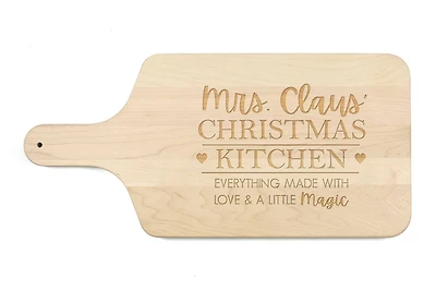 17" Mrs. Claus' Christmas Kitchen Maple Paddle Cutting Board
