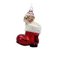 4.75" Mouse in Boot Glass Ornament by Ashland®