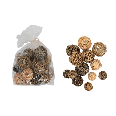 Hello Honey® Gold & Natural Brown Dried Ball Mix Décor with Glitter