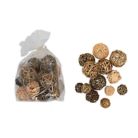 Hello Honey® Gold & Natural Brown Dried Ball Mix Décor with Glitter