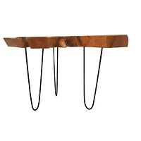 28" Brown Teak Contemporary Coffee Table