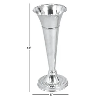 The Novogratz 15" Silver Aluminum Traditional Vase