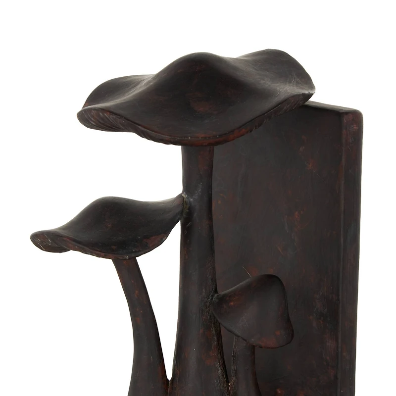 7.5" Dark Brown & Copper Mushroom Decorative Bookends, 2ct.