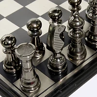 Silver Aluminum Traditional Chess Game Set