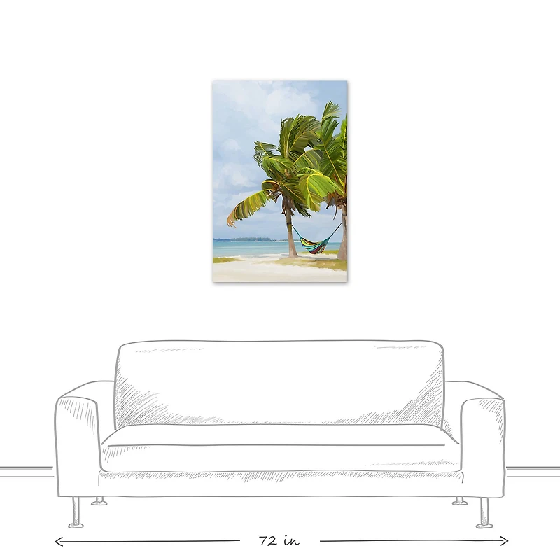 Hammock In The Wind 24" x 36" Canvas Wall Art