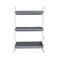 Hello Honey® 15.5" Heavily Distressed 3-Tier Metal Tray with White Frame & Rim