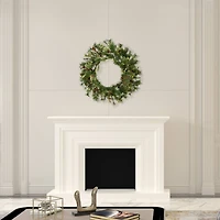30" Warm White Dura-Lit® LED Mixed Country Pine Wreath