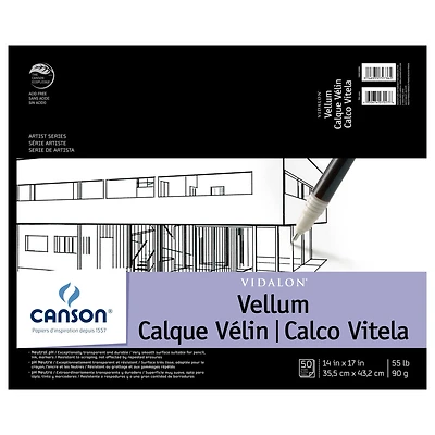 6 Pack: Canson® Artist Series Vidalon® Vellum Tracing Paper Pad, 14" x 17"