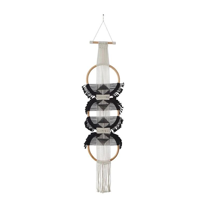 Black Fabric Bohemian Wall Decor, 13" x 1" x 67"