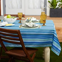 DII® Blue Ocean Stripe Print Outdoor Tablecloth with Zipper, 60x120