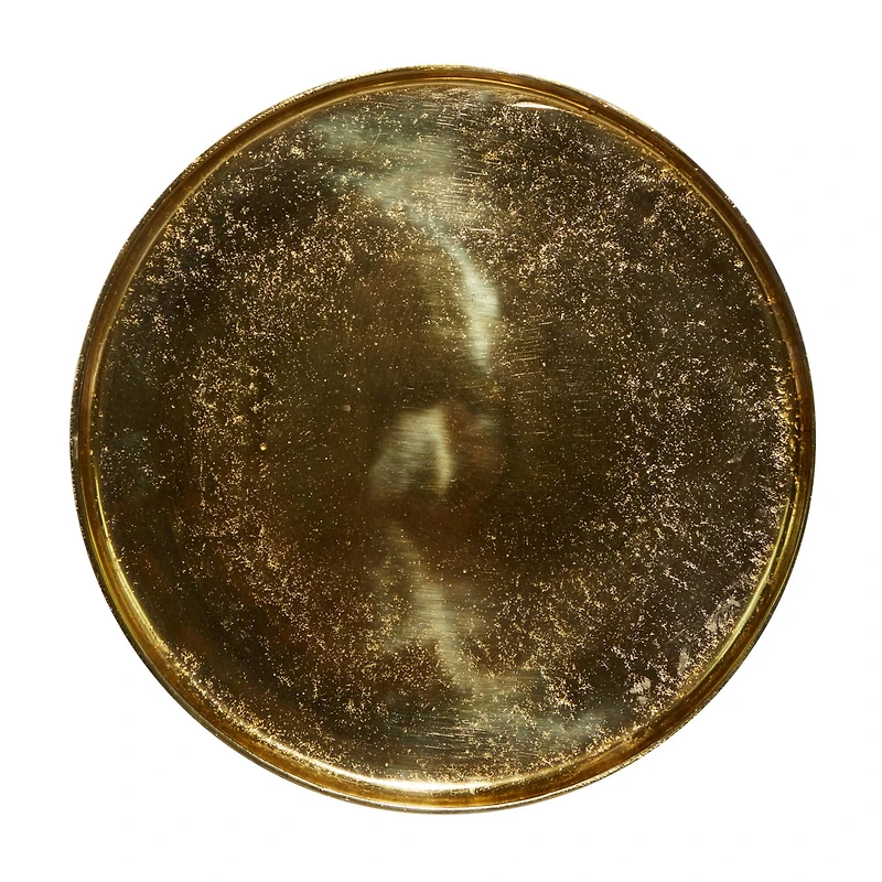 25" Gold Aluminum Contemporary Accent Table