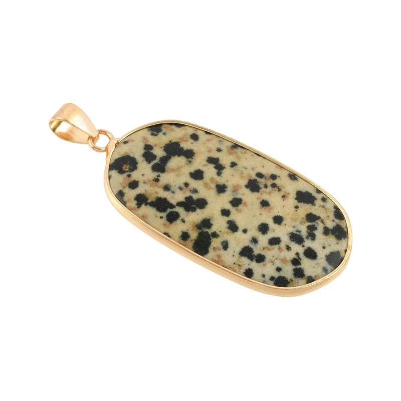 Fancy Dalmatian Jasper Oval Pendant by Bead Landing™
