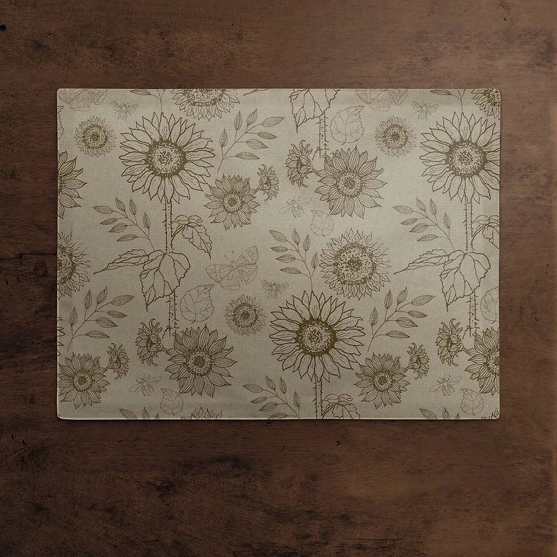 Sunflower Icons Cotton Twill Placemat