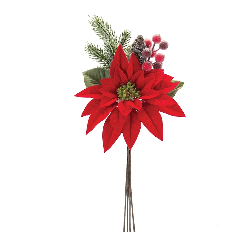Poinsettia & Berry Picks, 2ct.