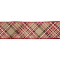 2.5" x 20ft. Plaid Faux Linen Wired Ribbon by Celebrate It®
