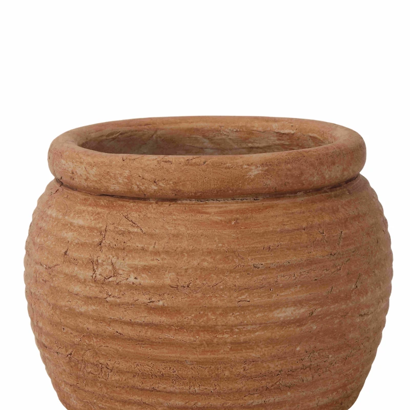 8"  Terra Cotta Ribbed Ceramic Pot by Ashland®