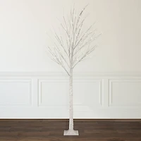 6ft. Pre-Lit White Twig Artificial Christmas Tree, Warm White LED Lights