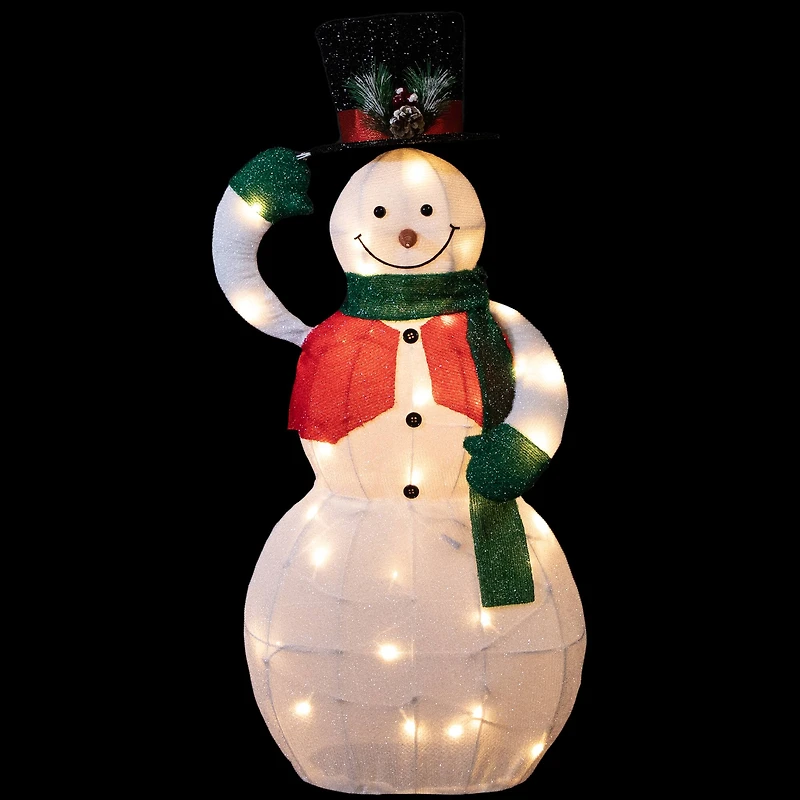 36" LED Animated Hat Tipping Snowman Christmas Figure