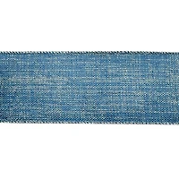 2.5" x 20ft. Light Blue & Silver Wired Faux Linen Ribbon by Celebrate It®