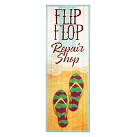 Flip Flop Repair Shop Outdoor Canvas Art Print - 16"x48"