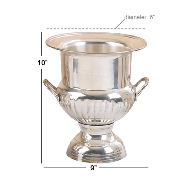 10" Silver Traditional Metal Wine Bucket