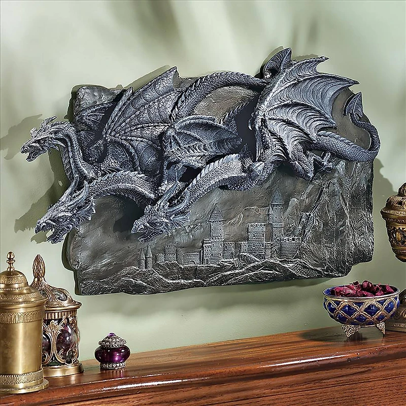 Design Toscano Morgoth Castle Dragons Wall Sculpture
