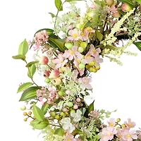 26" Artificial Dogwood Floral Spring Wreath