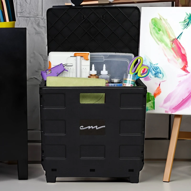 Everything Mary Collapsible Rolling Cart with Lid