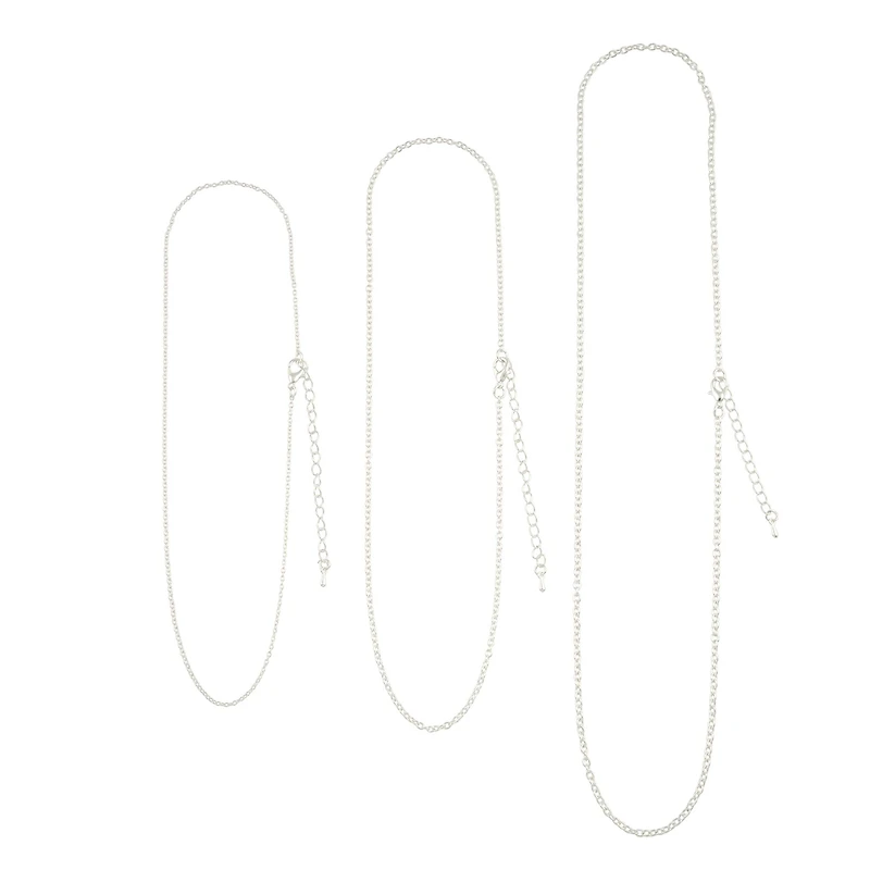 Silver Plated Cable Necklace Set by Bead Landing™