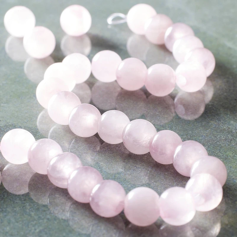 6 Pack: Rose Quartz Round Beads, 8mm by Bead Landing™