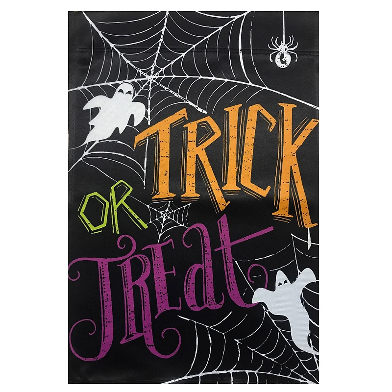 28" x 40" Spider Webs & Ghosts Trick or Treat Outdoor Garden Flag