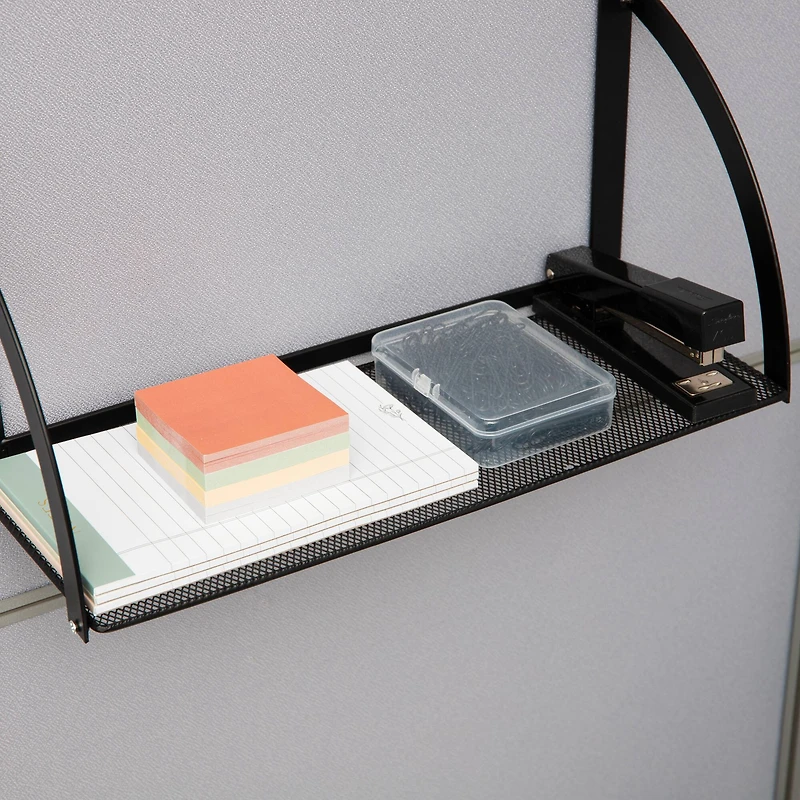 Mind Reader Hanging Cubicle Shelf Organizer Metal, Black