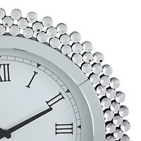 Silver MDF Glam Wall Clock, 20" x 2" x 20"