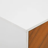 Walker Edison White Modern Bookmatch Accent Cabinet