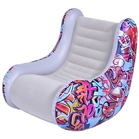 37" Graffiti Design Flocked Inflatable Lounge Chair
