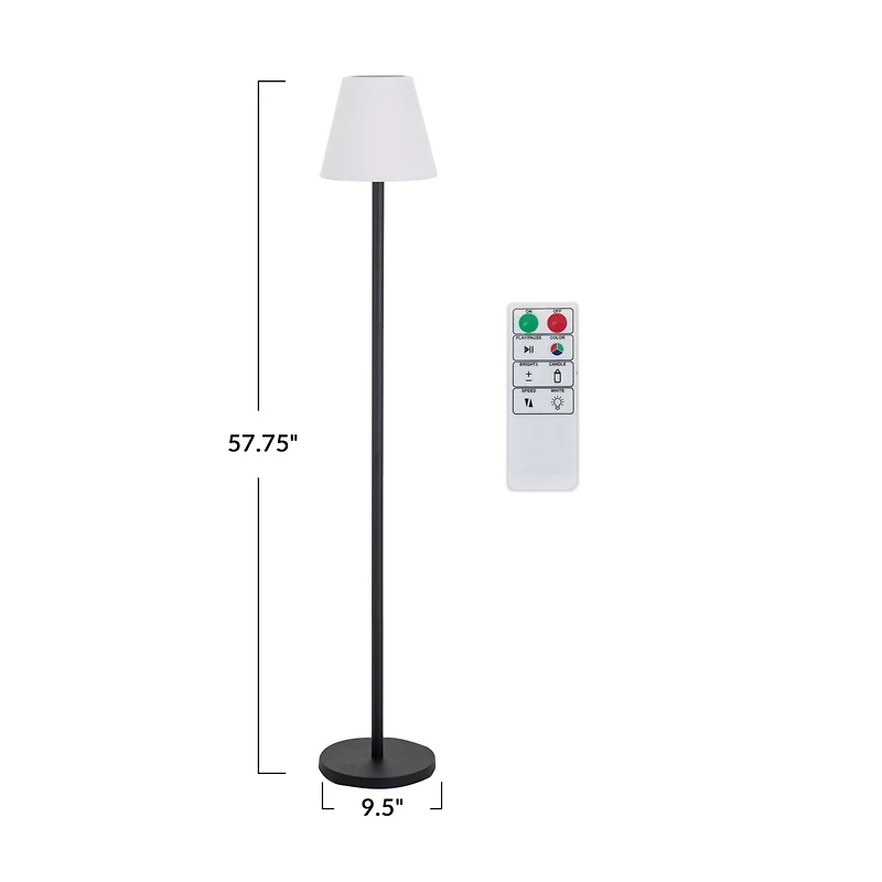 Hello Honey® 57.75" Black Touch Sensor Metal Solar Floor Lamp