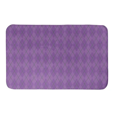 Purple Argyle Mardi Gras Bath Mat