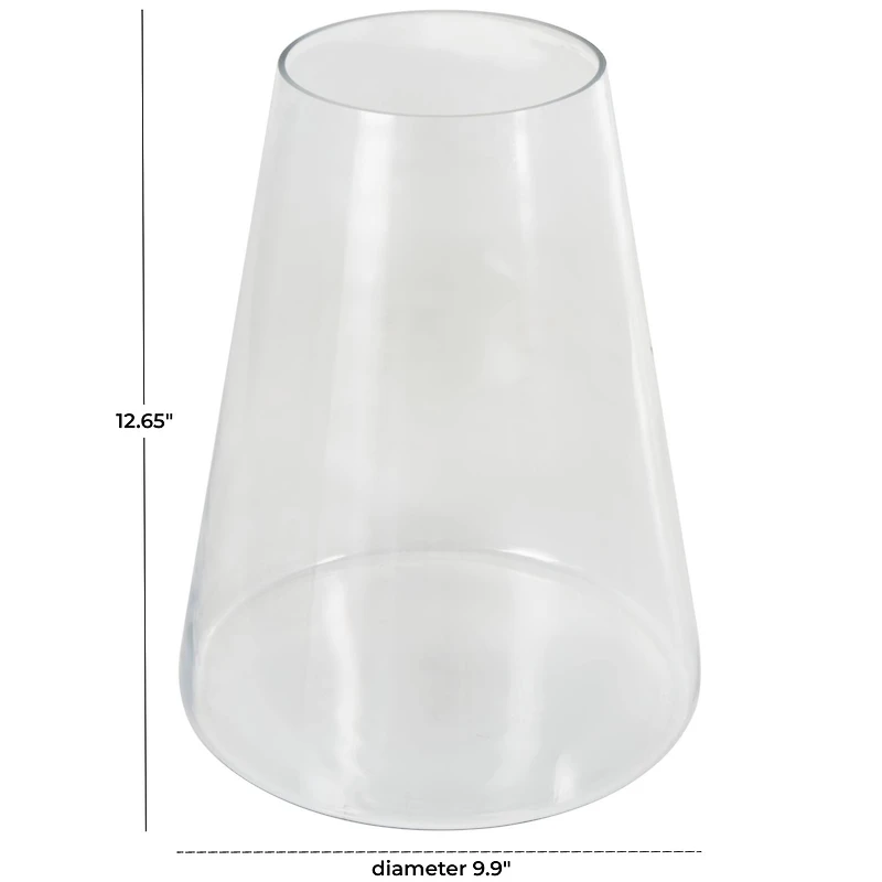 12.5" Clear Wide Cone-Shaped Glass Vase